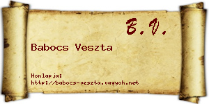 Babocs Veszta névjegykártya